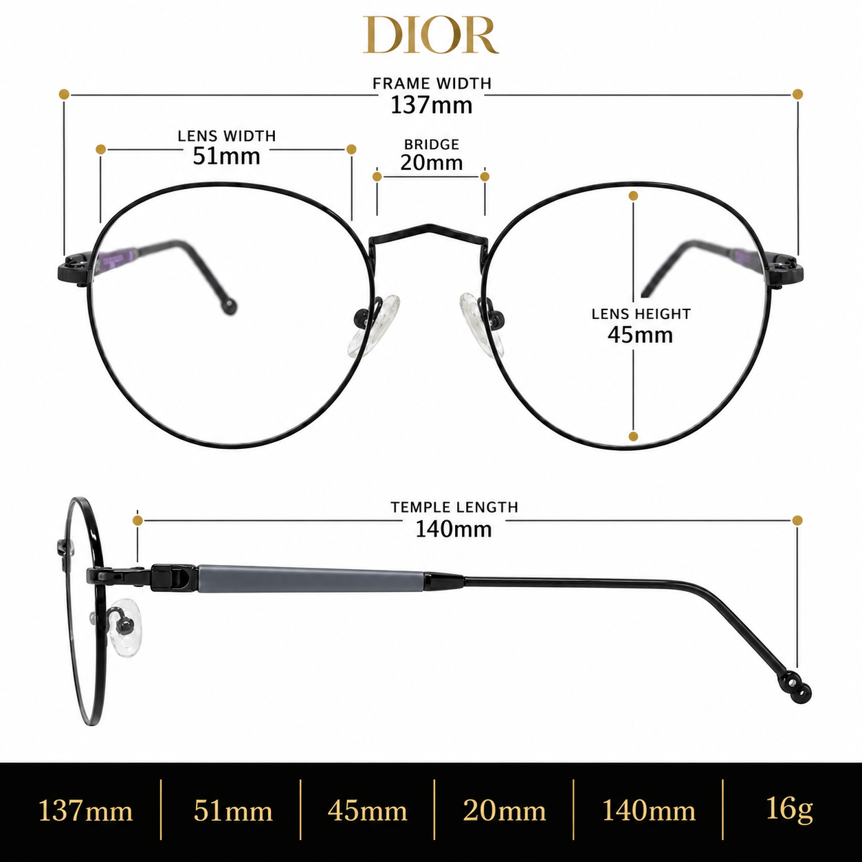 عینک طبی برند dior مدل 60528
