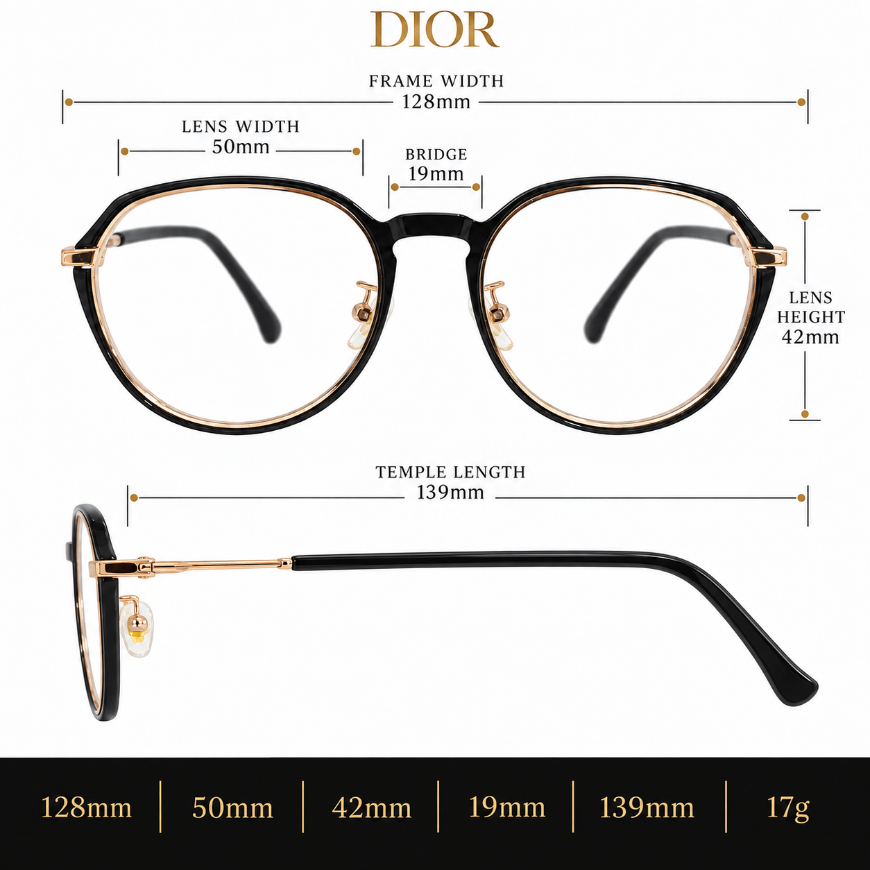 عینک طبی برند dior مدل 762