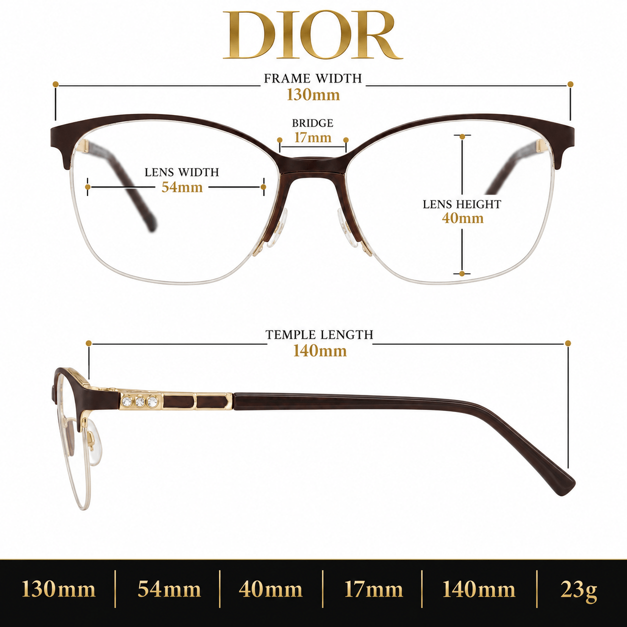 عینک طبی برند dior مدل 8176
