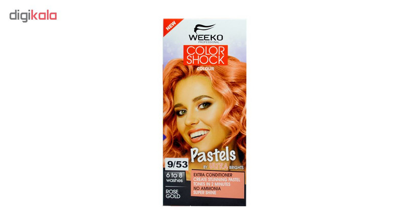 کیت رنگ مو ویکو color shock شماره 9/53 حجم 80 میلی لیتر رنگ رزگلد