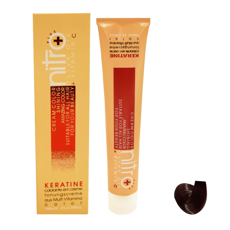 رنگ مو نیترو سری Keratine شماره 8.7 حجم 100 میلی لیتر رنگ بلوند نسکافه ای روشن