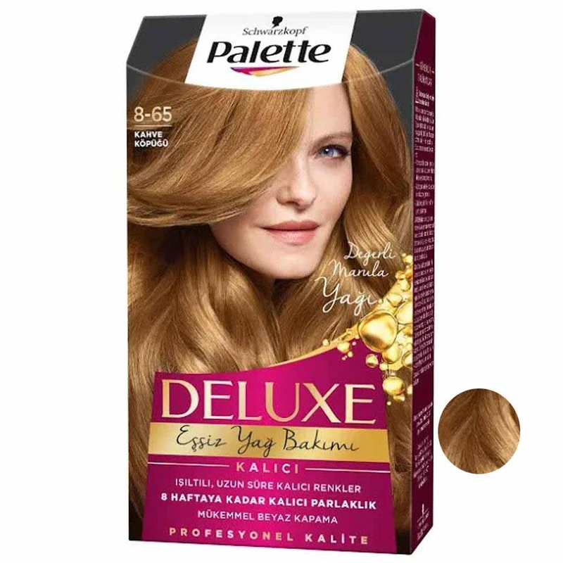 کیت رنگ مو پلت سری DELUXE شماره 65-8 حجم 50 میلی لیتر رنگ کاراملی کاپوچینو