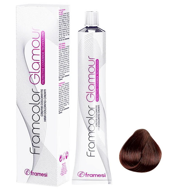رنگ مو فرامسی Framcolor Glamour شماره 6.64 حجم 100 میلی لیتر رنگ بلوند شکلاتی بادامی تیره