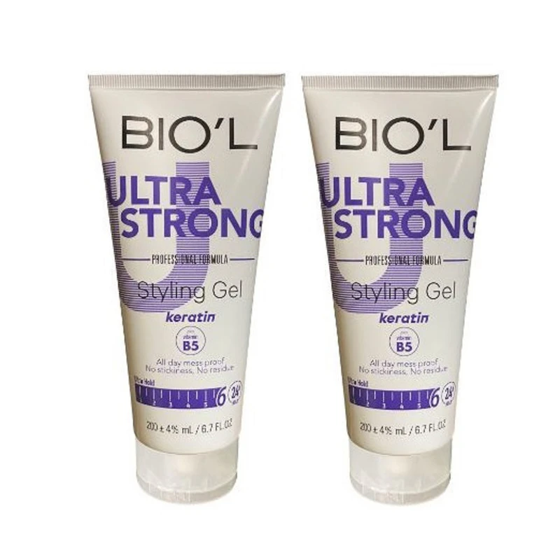 ژل حالت دهنده مو بیول ULTRA STRONG حجم 200 میلی لیتر بسته دو عددی