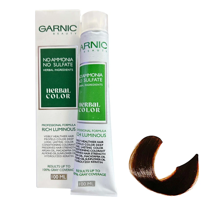 رنگ مو گارنیک NO-AMMONIA شماره 6.5 حجم 100 میلی لیتر رنگ بلوند طلایی تیره