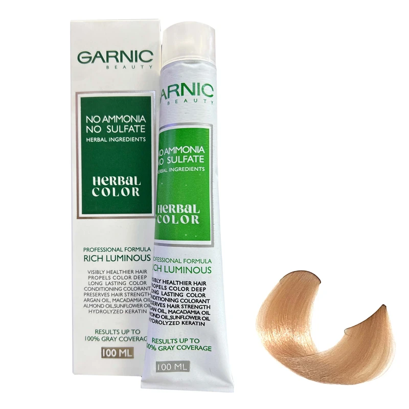 رنگ مو گارنیک NO-AMMONIA شماره 10.39 حجم 100 میلی لیتر رنگ بیسکویتی خیلی روشن