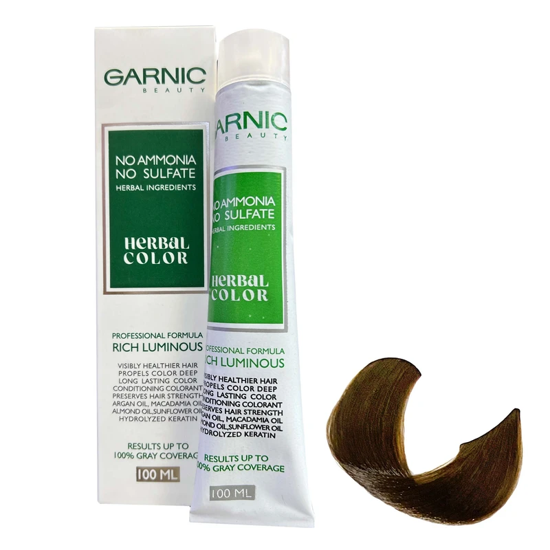 رنگ مو گارنیک NO-AMMONIA شماره 7.3 حجم 100 میلی لیتر رنگ بلوند زیتونی