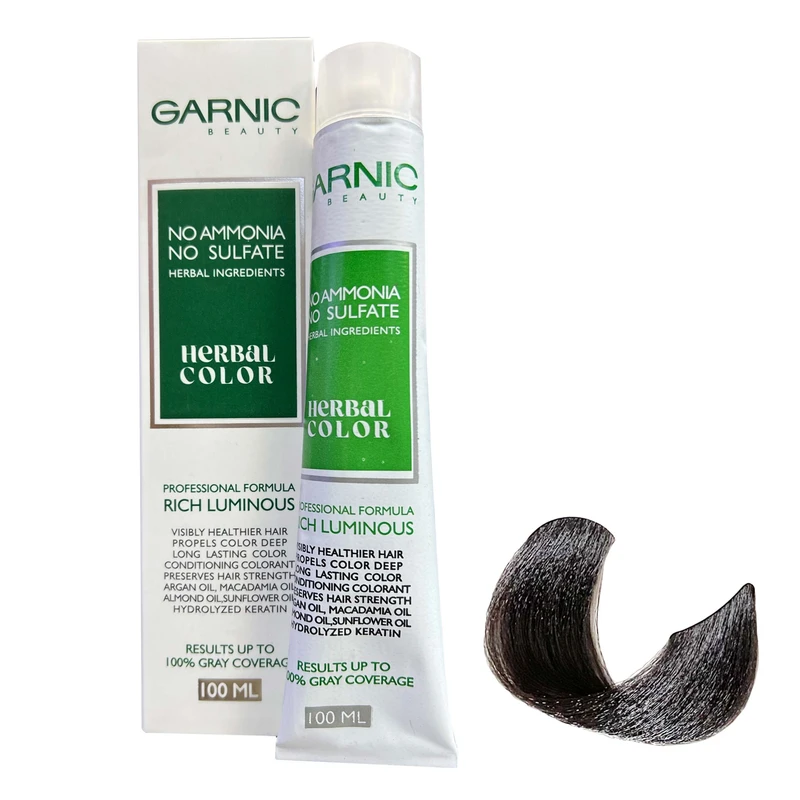 رنگ مو گارنیک NO-AMMONIA شماره 6.1 حجم 100 میلی لیتر رنگ بلوند خاکستری تیره