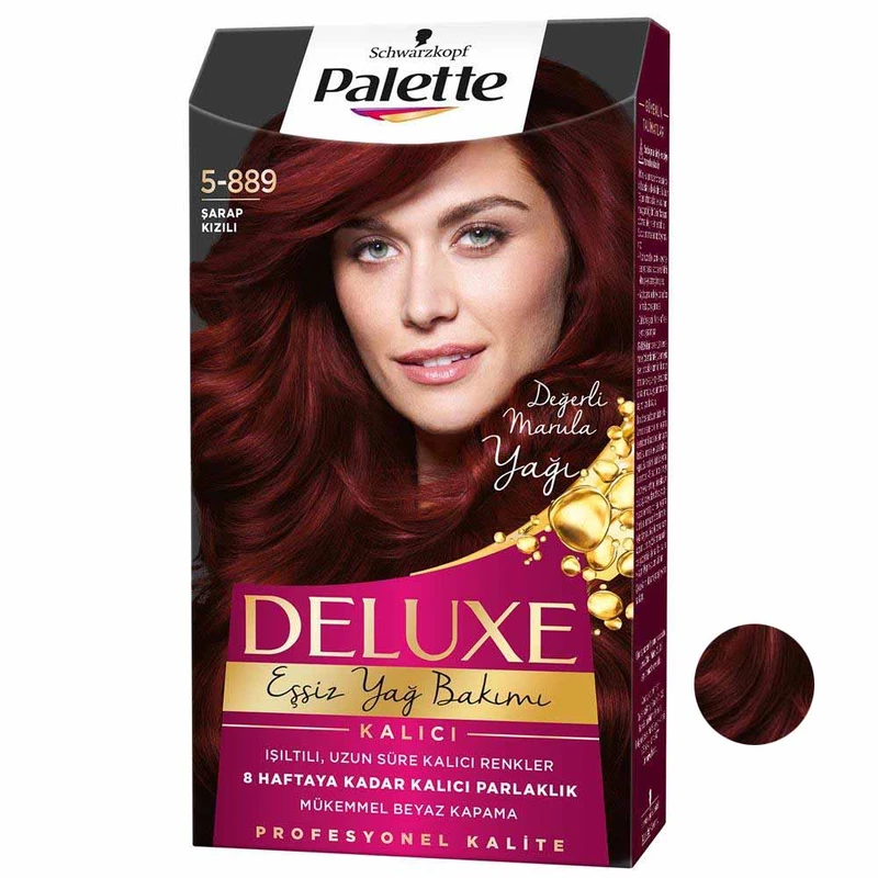 کیت رنگ مو پلت سری DELUXE شماره 889-5 حجم 50 میلی لیتر رنگ شرابی