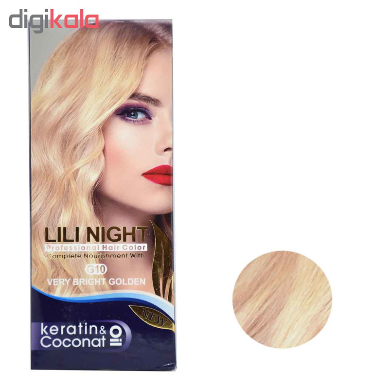کیت رنگ مو لی لی نایت شماره G10 حجم 120 میلی لیتر رنگ بلوند طلایی بسیار روشن
