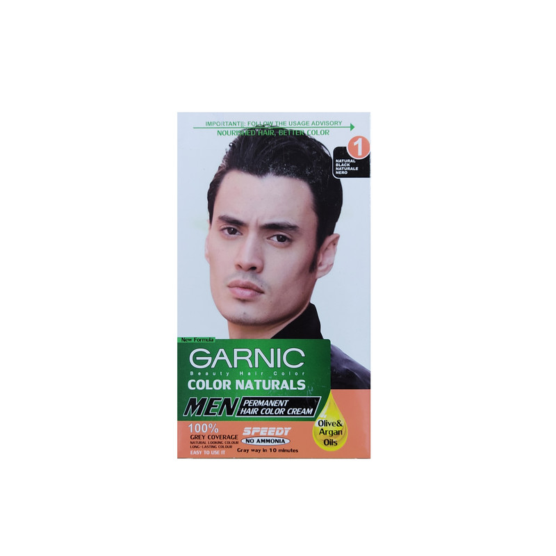 کیت رنگ مو گارنیک شماره 1 حجم ۵۰ میلی لیتر رنگ مشکی طبیعی
