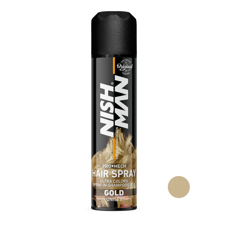 اسپری رنگ مو نیشمن PRO MECH حجم 150 میلی لیتر رنگ طلایی