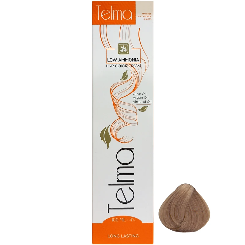 رنگ مو تلما Low Ammonia شماره 6.0 حجم 100 میلی لیتر رنگ بلوند تیره