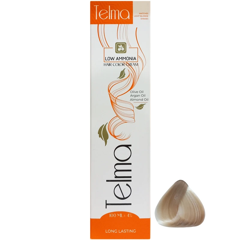 رنگ مو تلما Low Ammonia شماره 10.01 حجم 100 میلی لیتر رنگ کاهی