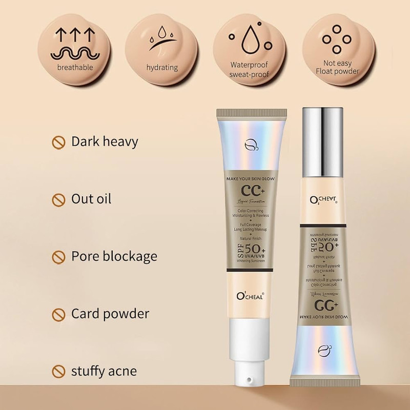 کرم ضدآفتاب رنگی اوچیل SPF 50 C ممحافظ UVA ،UVB و PA+++ ضد چروک مناسب انواع پوست حجم 40 میلی لیتر