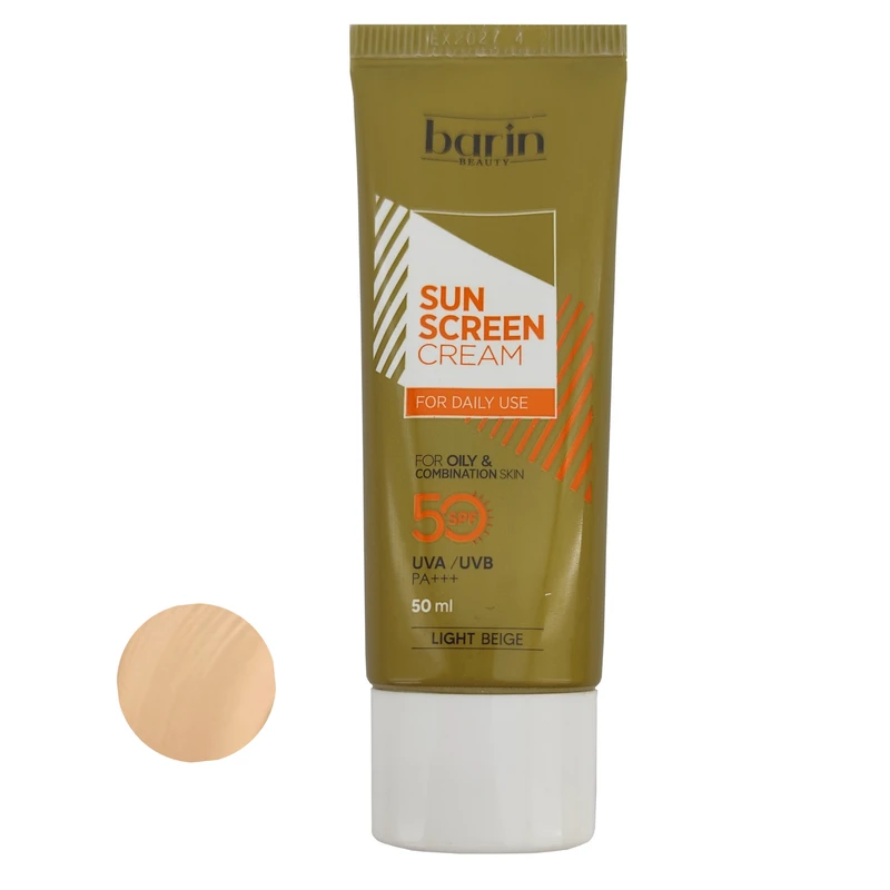 کرم ضد آفتاب رنگی بارین بیوتی SPF 50 LB مناسب پوست‌ های چرب و مختلط حجم 50 میلی‌ لیتر