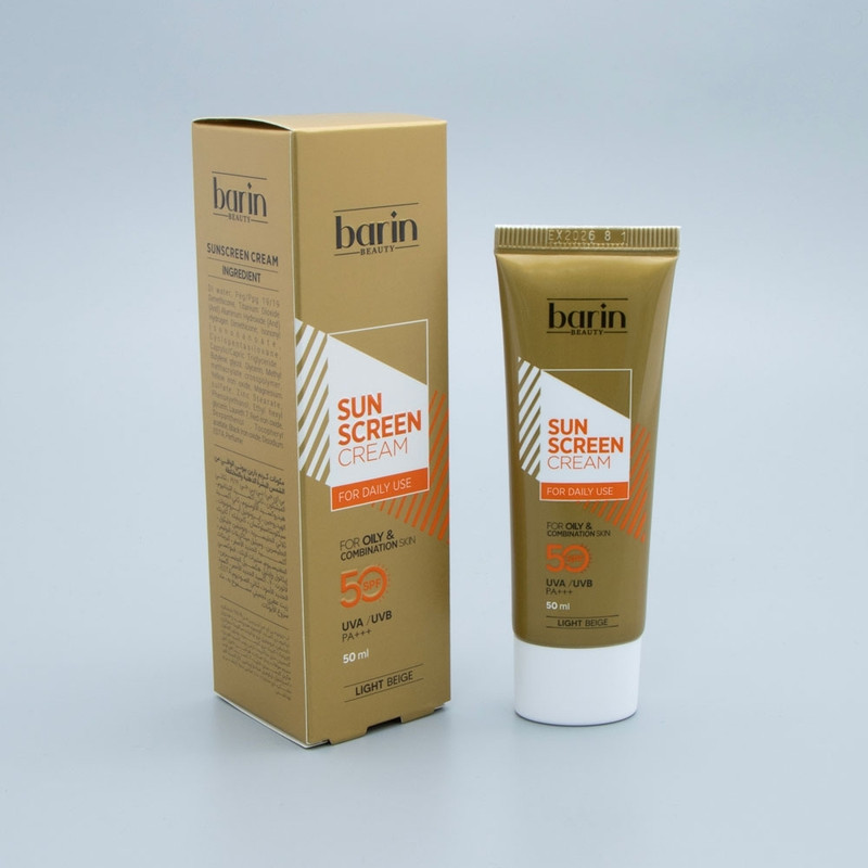 کرم ضد آفتاب رنگی بارین بیوتی SPF 50 LB مناسب پوست‌ های چرب و مختلط حجم 50 میلی‌ لیتر