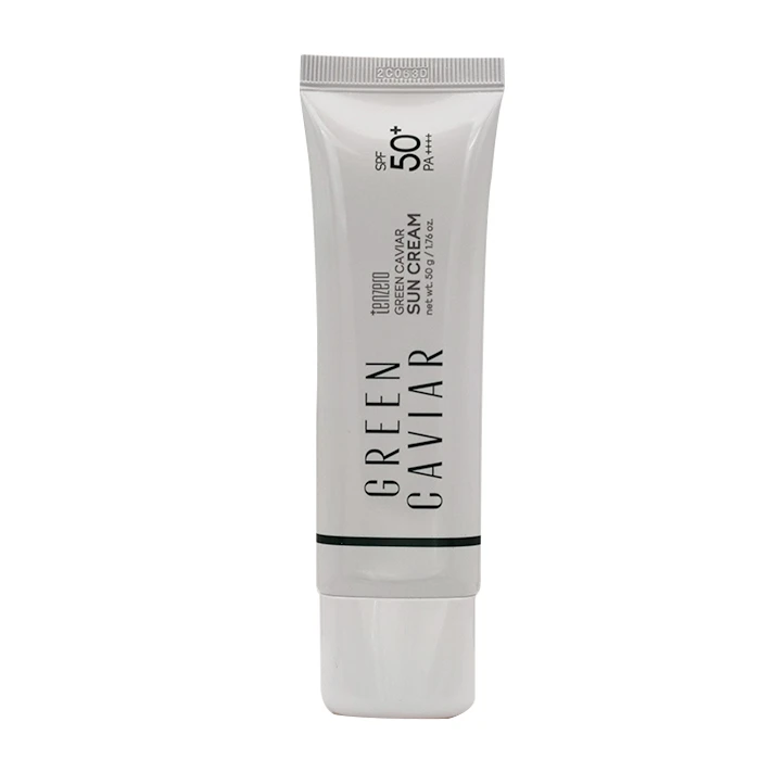 کرم ضد آفتاب بدون رنگ تن زیرو SPF 50 Green Caviar ‌مناسب انواع پوست حجم 50 میلی‌لیتر