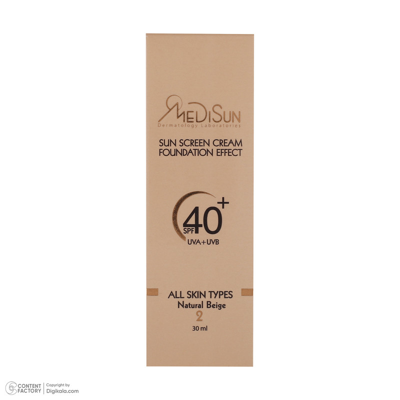 کرم ضد آفتاب رنگی مدیسان SPF 40 05 ‌مناسب انواع پوست‌ حجم 30 میلی‌لیتر