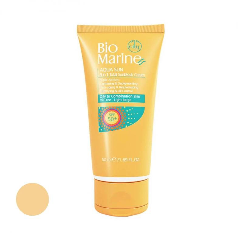 کرم ضد آفتاب رنگی بایومارین SPF 30 روشن کننده 01 مناسب پوست‌های چرب حجم 50 میلی لیتر