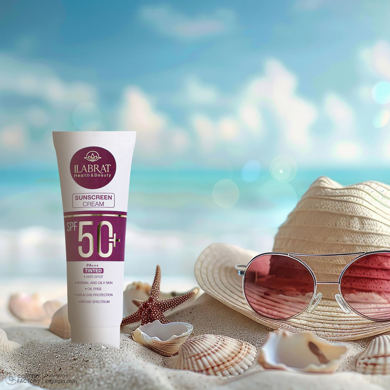 کرم ضد آفتاب رنگی ایلابرت SPF50 محافظ UVA ،UVB و +++PA، ضد لک، حجم 40 میلیلیتر