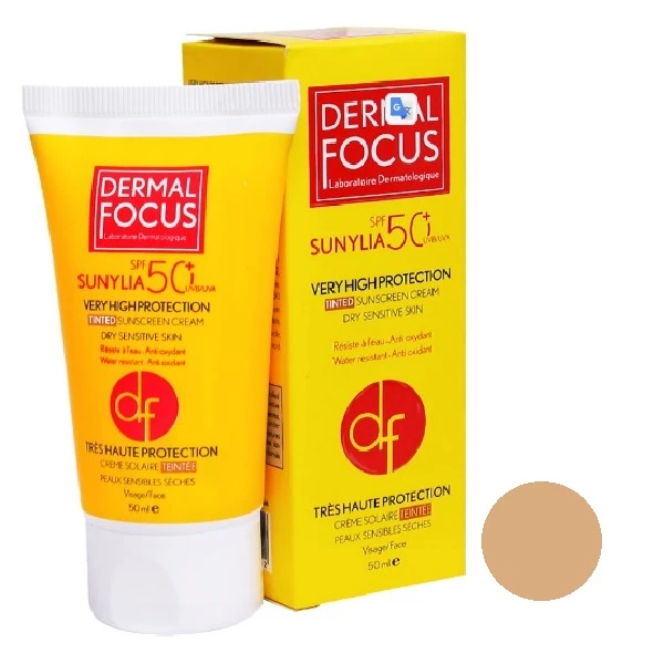 کرم ضد آفتاب درمال فوکوس Sunylia Tinted حجم 50 میلی لیتر