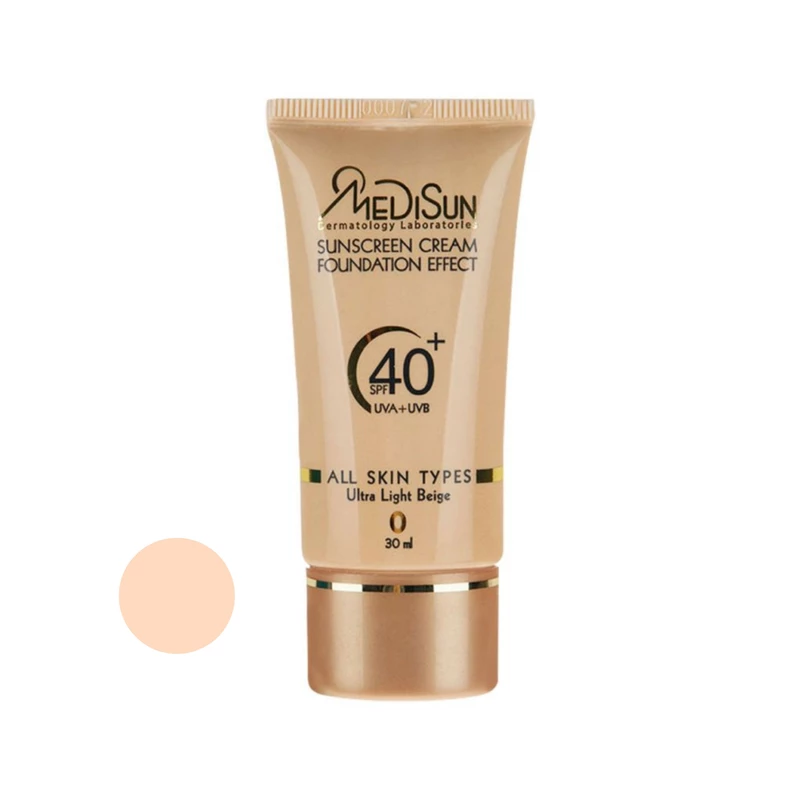 کرم ضد آفتاب رنگی مدیسان SPF40 No 0 مناسب انواع پوست حجم 40 میلی لیتر