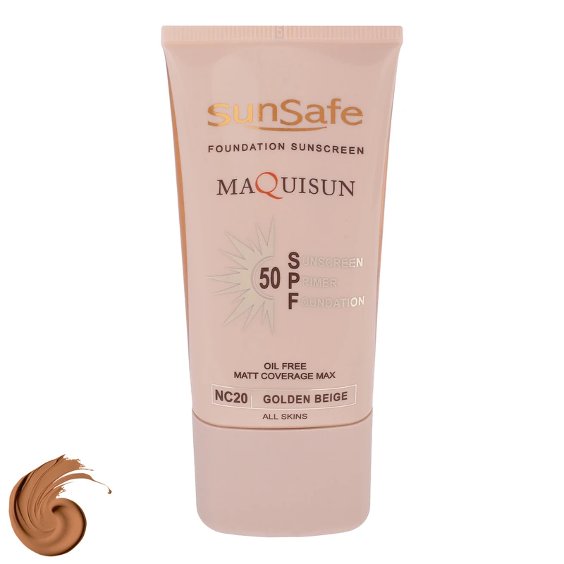 کرم ضد آفتاب رنگی سان سیف SPF50 NC20 محافظ UVA ،UVB، مناسب انواع پوست حجم 40 میلی‌لیتر