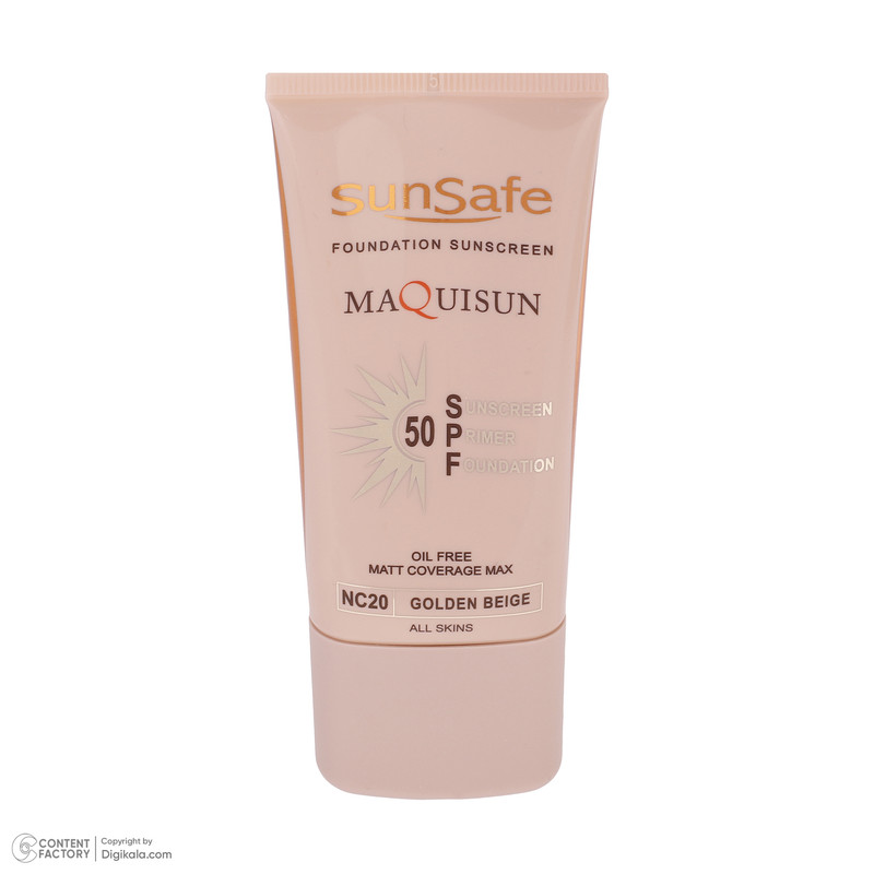 کرم ضد آفتاب رنگی سان سیف SPF50 NC20 محافظ UVA ،UVB، مناسب انواع پوست حجم 40 میلی‌لیتر