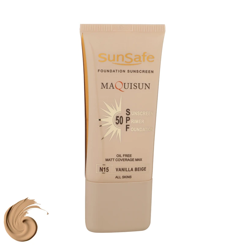 کرم ضد آفتاب رنگی سان سیف SPF50 N15 مناسب انواع پوست حجم 40 میلی‌لیتر