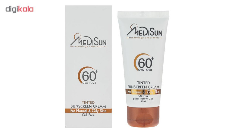 کرم ضد آفتاب رنگی مدیسان SPF 50 Tinted ‌مناسب پوست‌های چرب و معمولی حجم 50 میلی‌لیتر