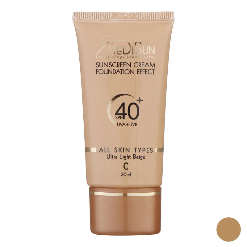 کرم ضد آفتاب رنگی مدیسان Ultra Light Beige SPF40 محافظ UVA ،UVB، مناسب انواع پوست حجم 30 میلی‌لیتر
