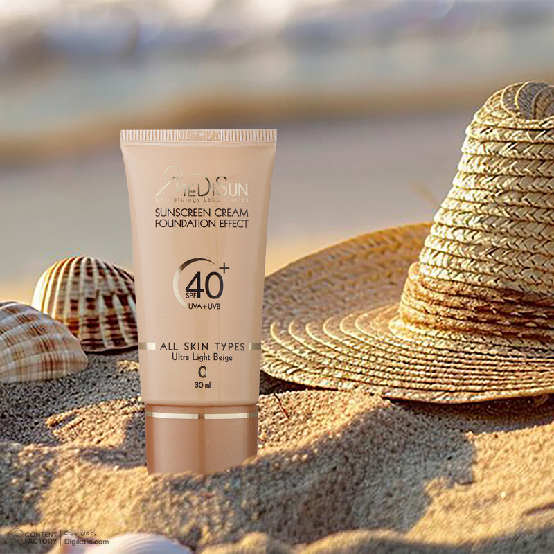 کرم ضد آفتاب رنگی مدیسان Ultra Light Beige SPF40 محافظ UVA ،UVB، مناسب انواع پوست حجم 30 میلیلیتر