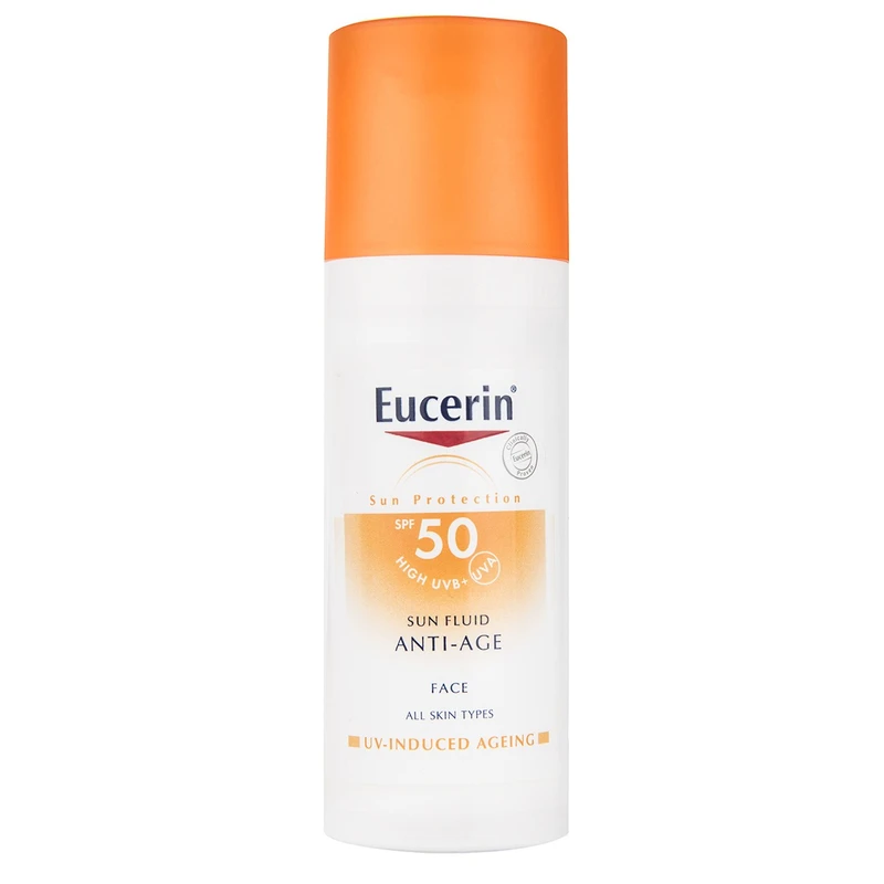 فلوئید ضد آفتاب بدون رنگ اوسرین SPF50 Sun Protection محافظ UVA ،UVB، ضد پیری، مناسب انواع پوست حجم 50 میلی‌لیتر
