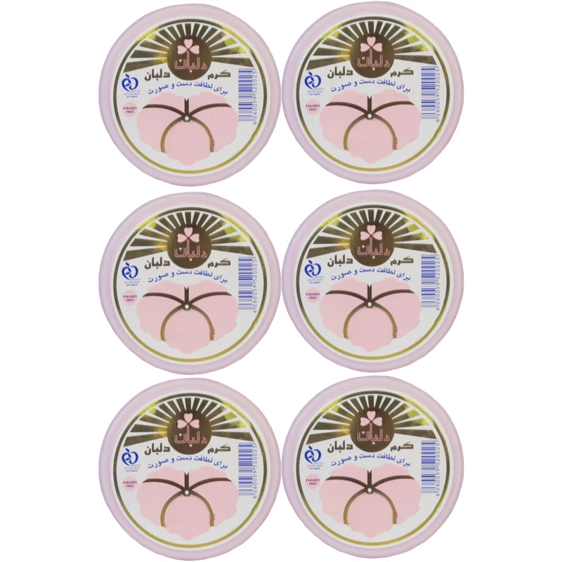 کرم مرطوب کننده دلبان DB06 حجم 90 میلی لیتر مجموعه 6 عددی
