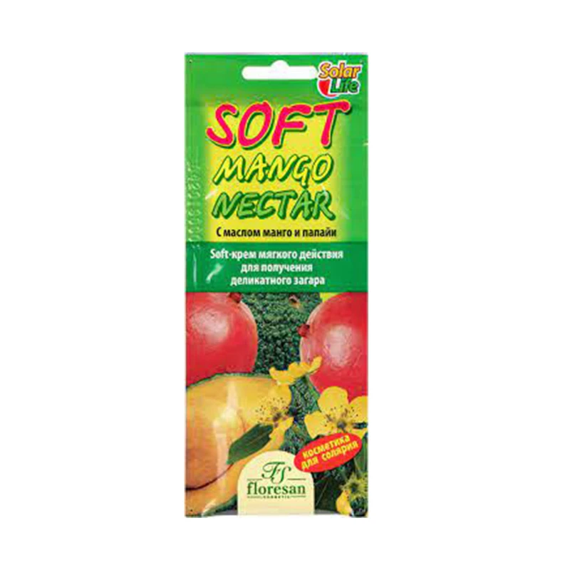 لوسیون برنزه کننده فلورسان SOFT MANGO NECTAR حجم 15 میلی لیتر بسته 60 عددی