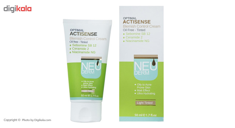 کرم رنگی پوشاننده لک نئودرم Optimal Actisense حجم 50 میلی لیتر