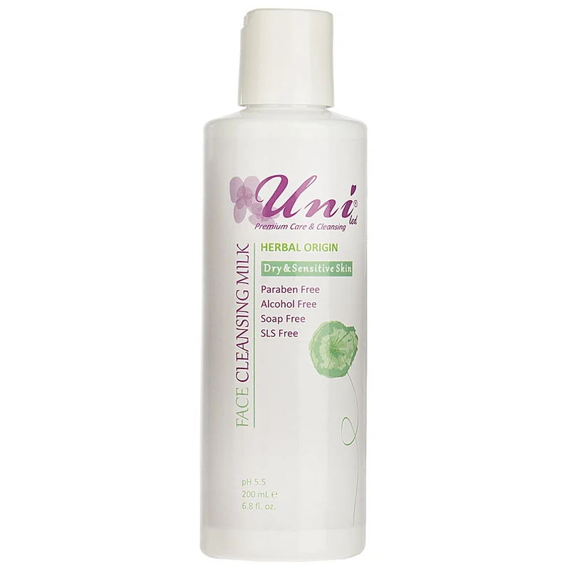 شیر پاک کن یونی لد سری Herbal Origin Dry And Sensitive Skin حجم 200 میلی لیتر
