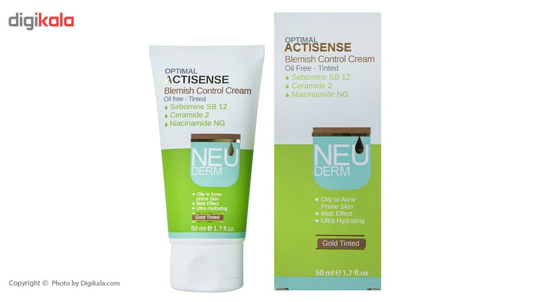 کرم رنگی پوشاننده نئودرم Optimal Actisense حجم 50 میلی لیتر