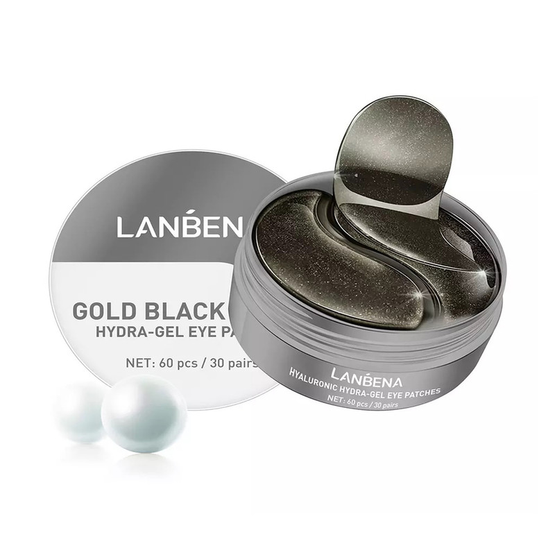 ماسک زیر چشم لنبنا Gold Black Pearl وزن 90 گرم بسته 60 عددی