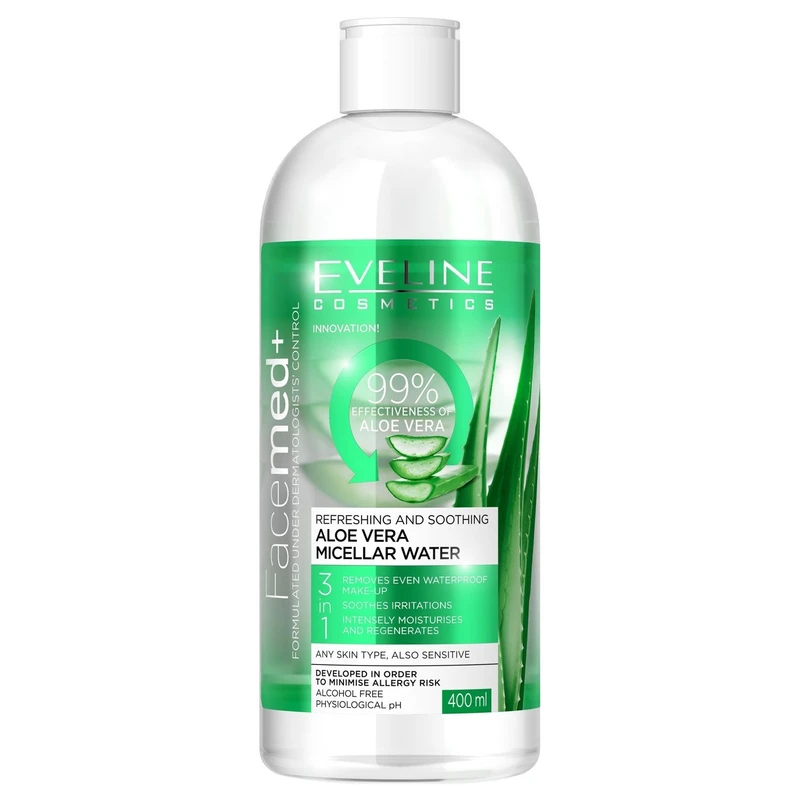 محلول پاک کننده آرایش صورت اولاین Aloe Vera حجم 400 میلی لیتر