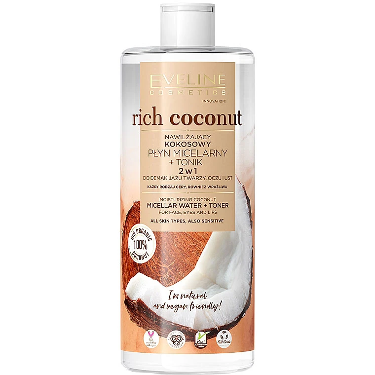 محلول پاک کننده آرایش اولین Rich Coconut حجم 500 میلی لیتر