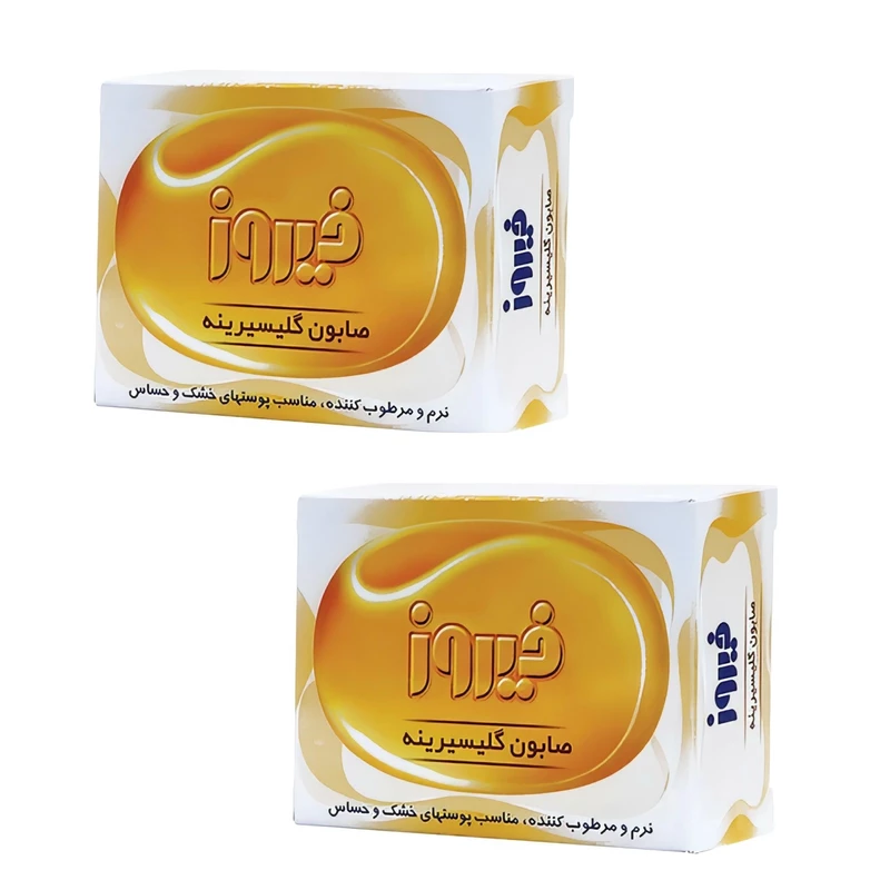 صابون شستشو فیروز گلیسرینه وزن 100 گرم بسته 2 عددی
