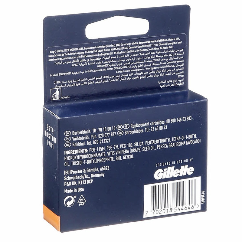 تیغ یدک ژیلت مدل NECK RAZOR BLADES بسته 3 عددی