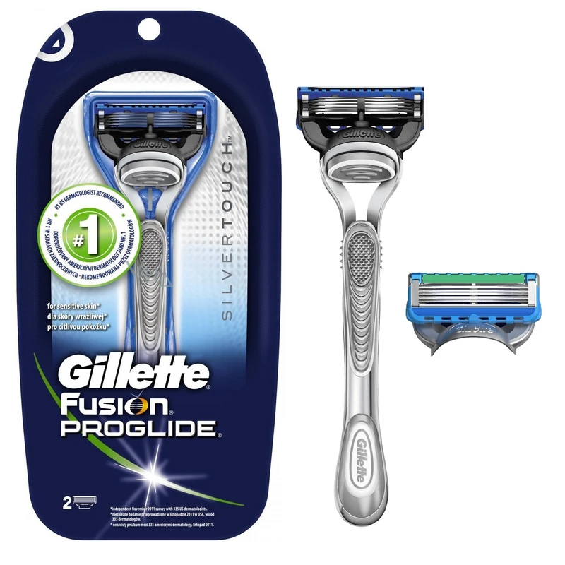 خود تراش ژیلت مدل Fusion Proglide Silver Touch به همراه تیغ یدک کد 01