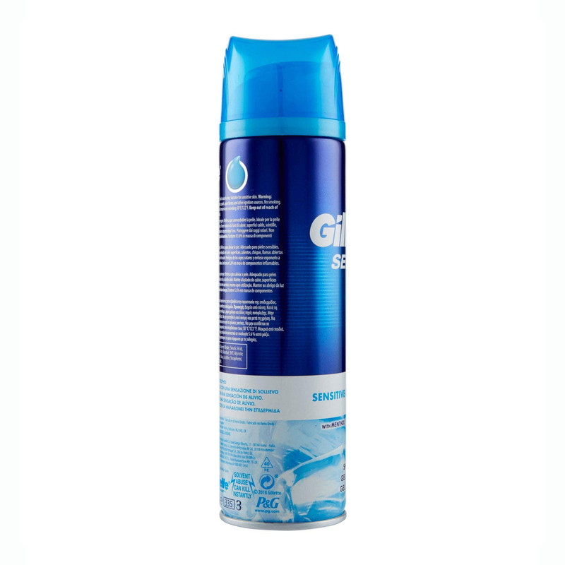 ژل اصلاح ژیلت مدل Sensitive Cool حجم 200 میلی لیتر