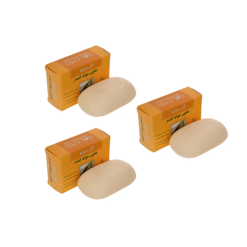 صابون شستشو گل سیتو جوانه گندم وزن 125 گرم مجموعه 3 عددی