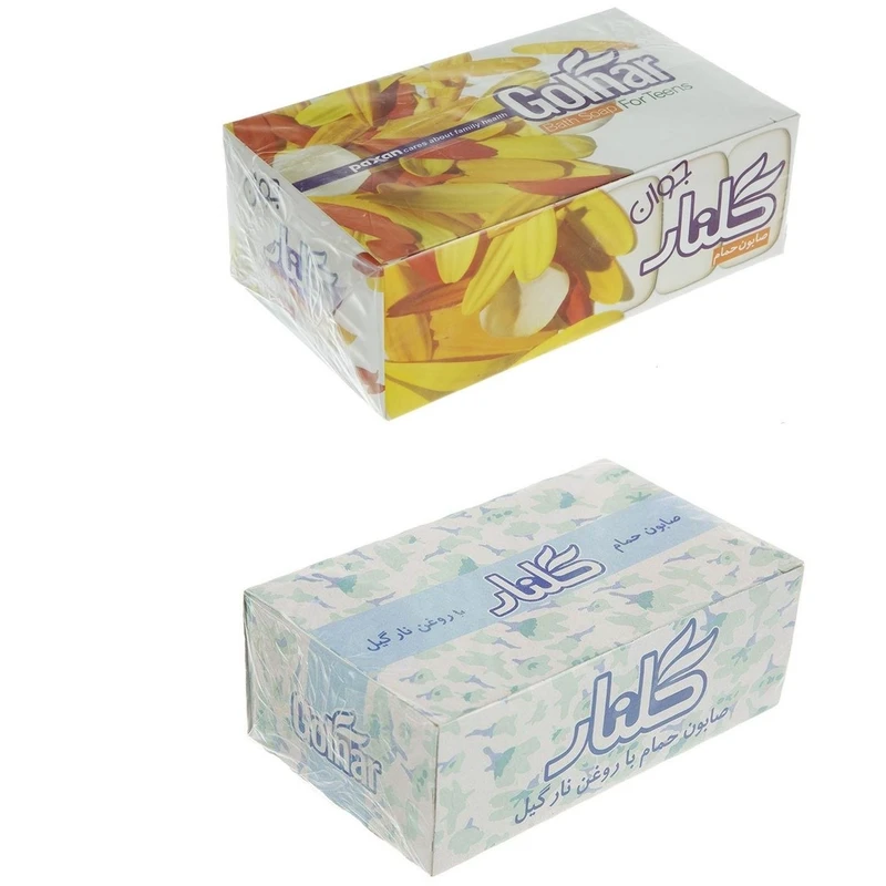 صابون شستشو گلنار روغن نارگیل وزن 130 گرم بسته 6 عددی به همراه صابون گلنار Teens وزن 100 گرم بسته 5 عددی