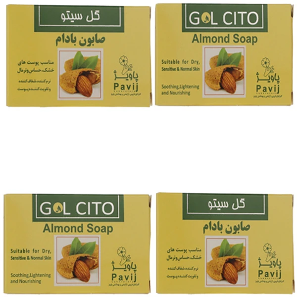 صابون شستشو گل سیتو بادام وزن 100 گرم مجموعه 4 عددی