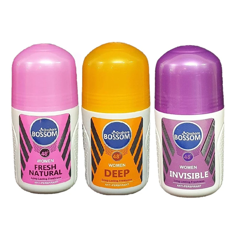 رول ضد تعریق انشور بوسوم مدل deep - Fresh Natural - Invisible حجم 75 میلی لیتر مجموعه 3 عددی